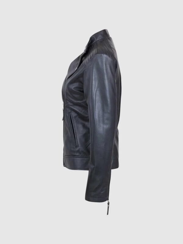 black leather moto jacket