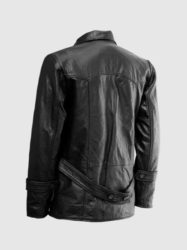 Black Leather Reefer Coat