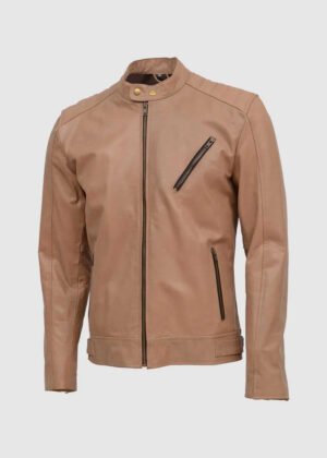 Brown Leather Biker Jacket