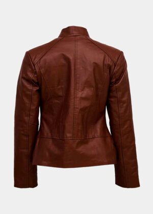 classic tan brown leather jacket women
