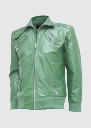 Light Green Leather Jacket