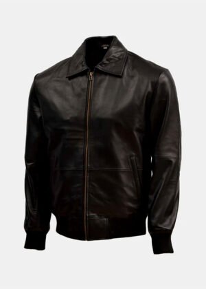 mens lightweight classic leather bomber sheep jacket