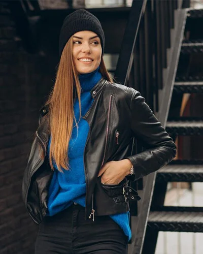 women biker jacket