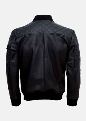 work wear black bomber leather jacket mens