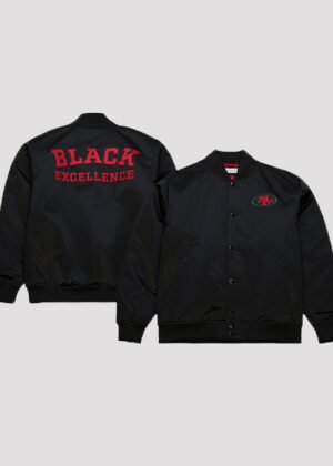 49ers black excellence arsity jacket