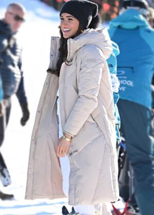 calvin klein meghan markle quilted maxi puffer jacket