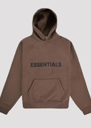 fear of god essentials pullover brown hoodie