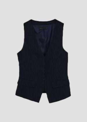 live with kelly and mark 2024 janelle james navy blue pinstripe knit vest
