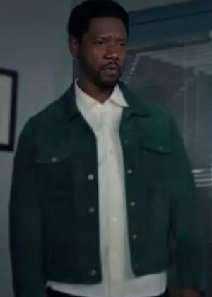 marcus dante the equalizer season 4 green suede trucker jacket