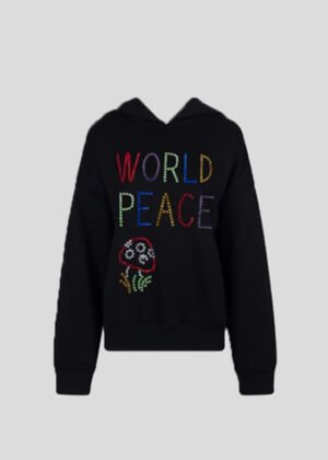 pullover world peace black hoodie