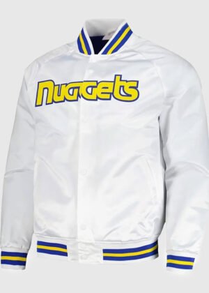 denver nuggets throwback wordmark white jacket