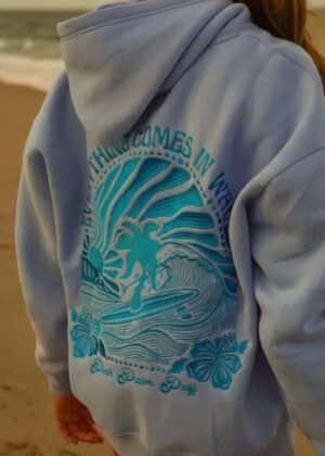 everything comes in waves oversized hoodie
