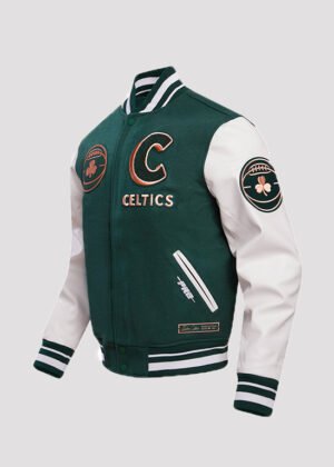 kelly green boston celtics varsity jacket