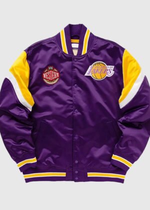 la lakers heavyweight purple satin jacket