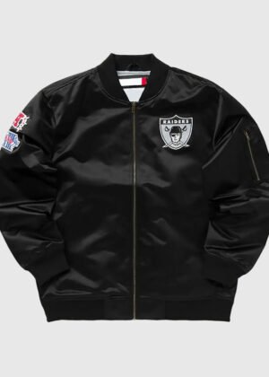 las vegas raiders omber black lightweight satin jacket