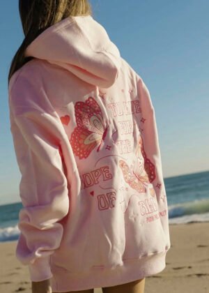 to-live-for-the-hope-of it all oversize hoodie pink palm puff