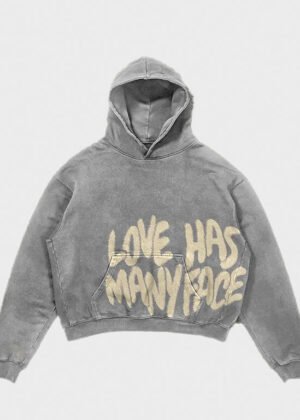 all we need is love denim hoodie