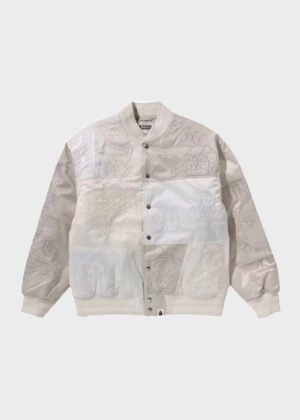 bape patchwork varsity jacket