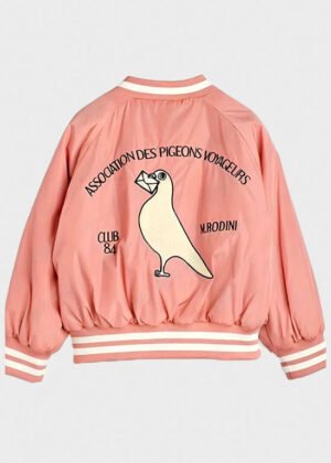 club 84 mini rodini pigeons pink baseball jacket