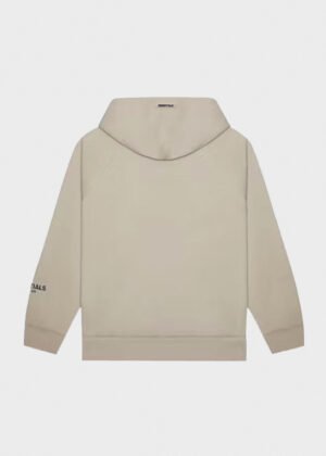 fear of god essentials 3d silicon applique pullover string tan hoodie