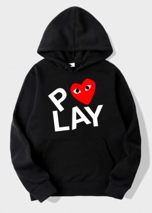 cdg play heart hoodie
